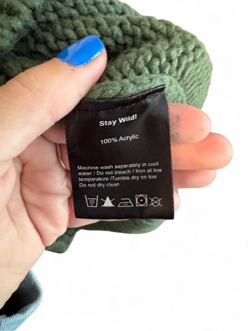 Men's Olive Green Crewneck Sweater with Cream Graphic Yeti - Picture 3 of 5